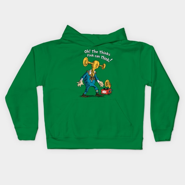 Oh! The Thinks Fink Can Think! Kids Hoodie by DrFaustusAU